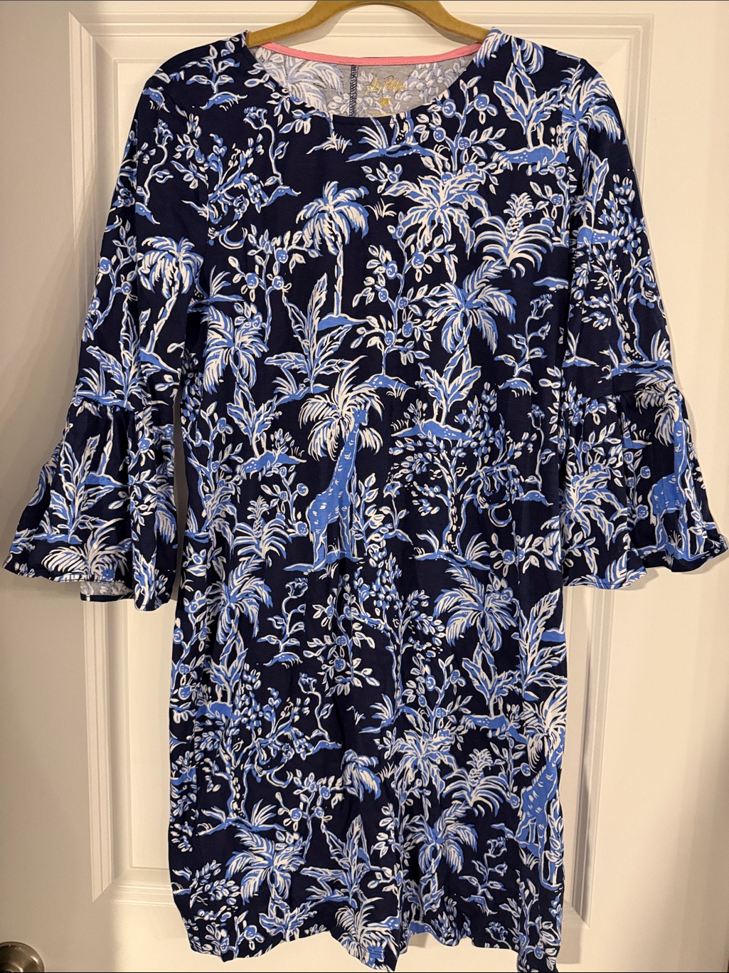 Brand New! Lilly Pulitzer Navy & Light Blue Tropical Print Shift Dress